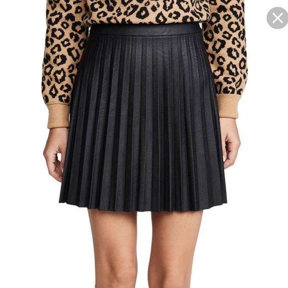 cupcakes and cashmere leather pleated skirt